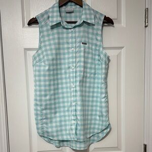 Columbia Sleeveless Mint Checkered Women's Top